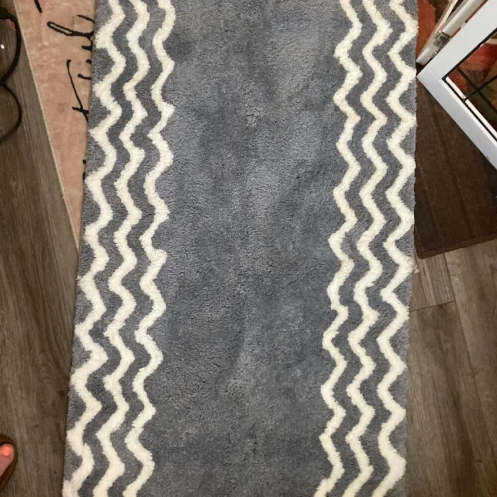 Soft Plush Grey Bath Mat 24x36 Anti-Slip Absorbent